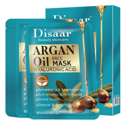 Disaar Beauty skin care Argan Oil Face Mask Hyaluronic Acid MASK 10PCS Bag
