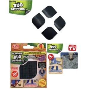 Pack Of 4 - Anti Skid Rug Grippers - Black in Pakistan