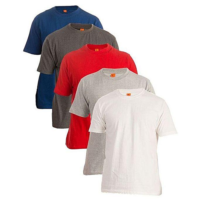 Pack of 5 Plain Round Neck T Shirts Price in Pakistan 2