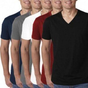 Pack of 5 V Neck Half Sleeves T Shirts