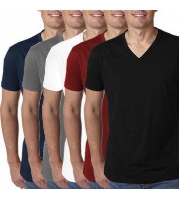 Pack of 5 V Neck Half Sleeves T Shirts