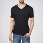 Phosphorus Black Solid Half Sleeve V Neck T Shirt 7528 158535 1 product2 700x700 1