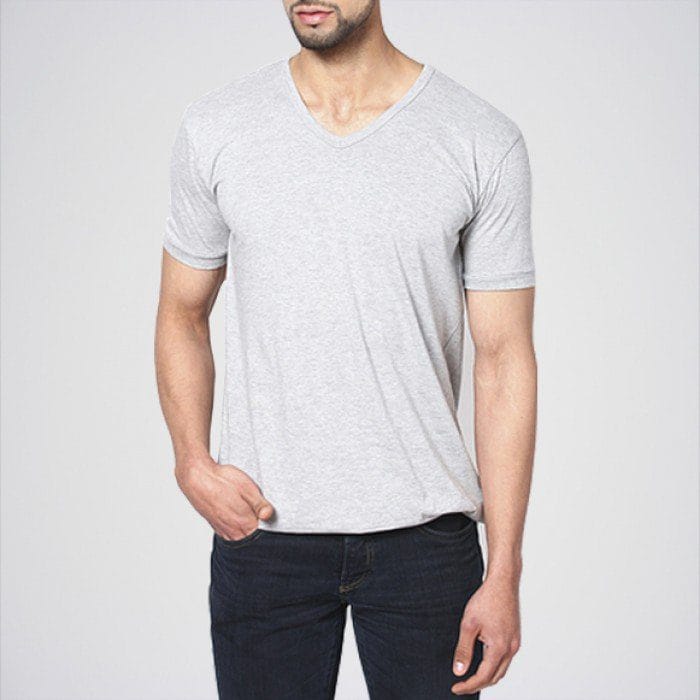 Phosphorus Grey Marl Solid Half Sleeve V Neck T Shirt 7516 058535 1 product2 700x700 1