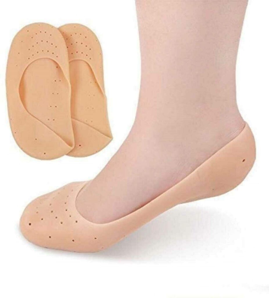 Silicone Heel Protector pain relief Anti Crack Gel Pad Socks Foot Support Pack of 1 j