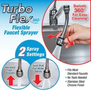 TURBO FLEX 360 FLEXIBLE FAUCET SPRAYER 2