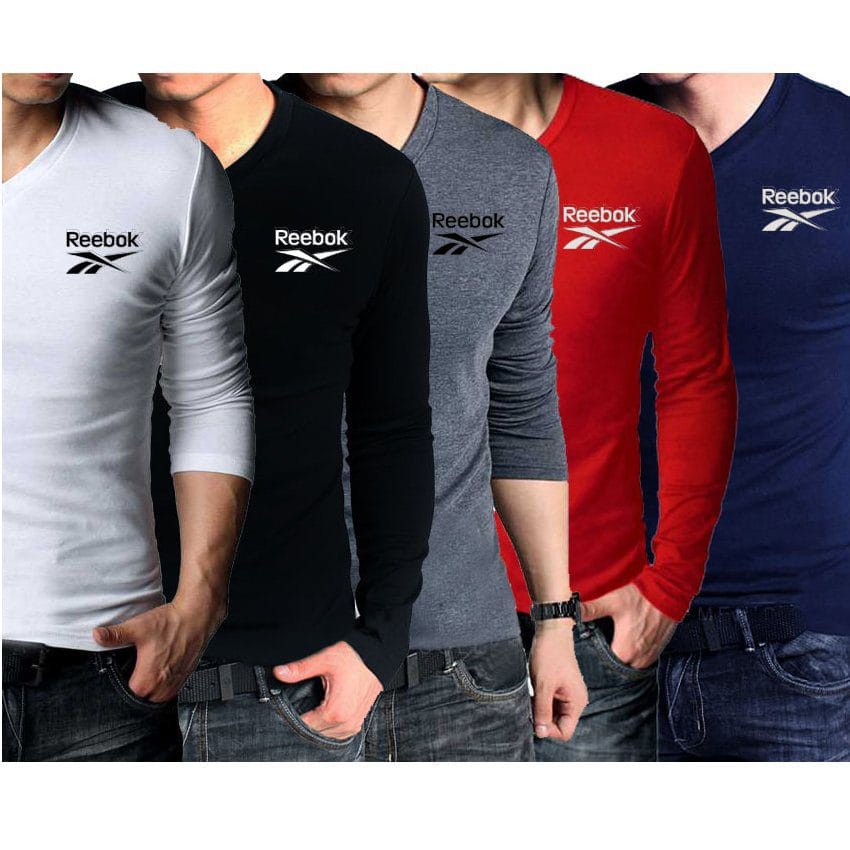 pack of 5 v neck full sleeves reebok t shirts