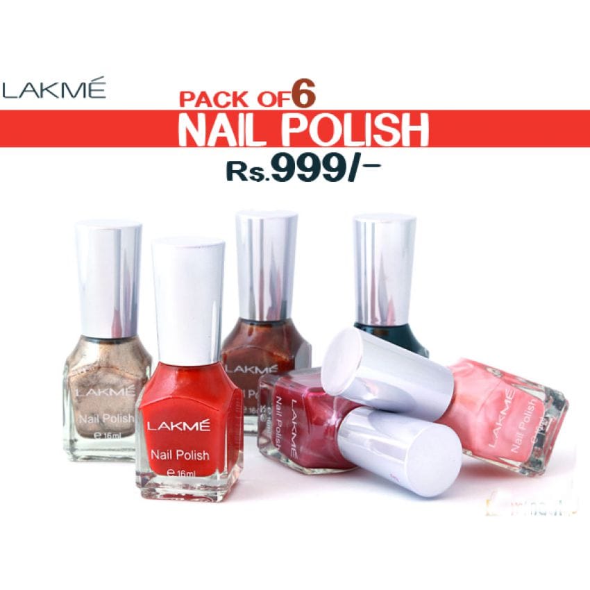 pack of 6 lakme nail polish pakistan