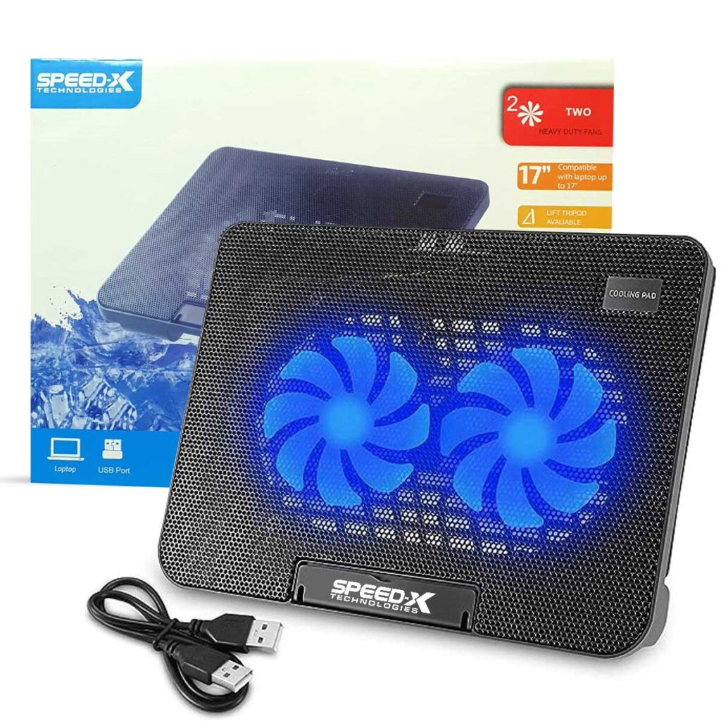speed x n99 2 fan cooling pad wiht two usb and light1717670899