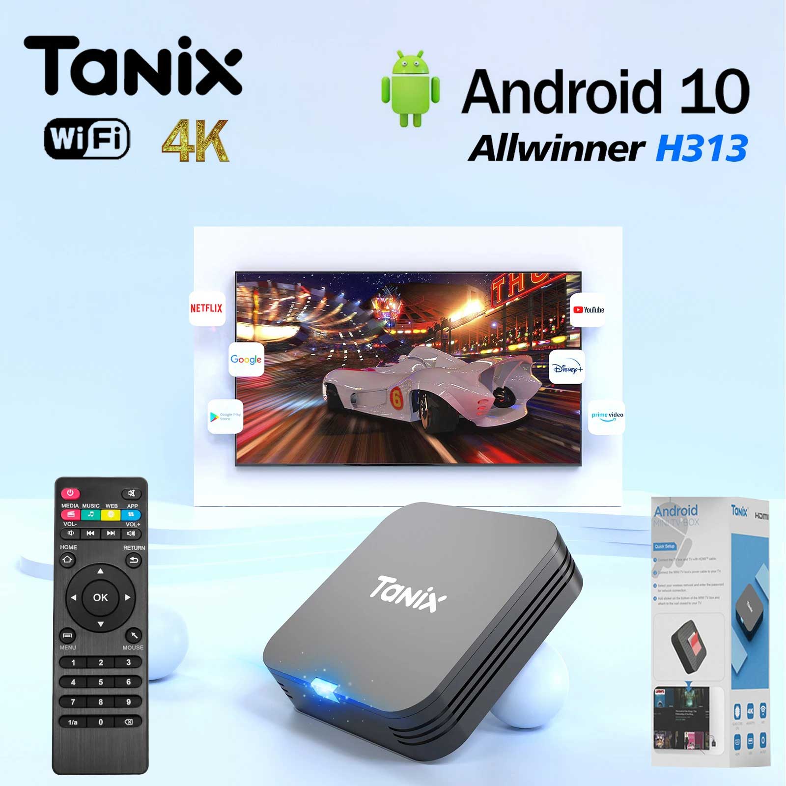 Tanix Super Mini Smart Tv Box Android 10.0 Allwinner H313 (2gb+16gb) 2.4g Wi-fi 4k Hd Wall Tanix Super Mini Smart Tv Box Android 10.0 Allwinner H313 (2gb+16gb) 2.4g Wi-fi 4k Hd Wall