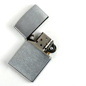 Vintage lighters. Metal lighters with logos of automobile brands