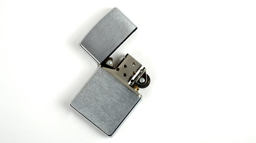 Vintage lighters. Metal lighters with logos of automobile brands