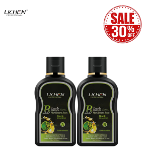LICHEN Hair Color Shampoo BOTTLE SMALL BLACK AND BROWN 100/100=200ml