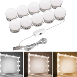 Vanity Light LED Bulbs for Makeup 10 Bulbs with 3 Light Modes