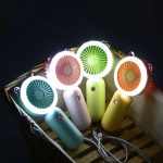 Mini Hand Fan Wrist Hanging Portable Fan Light USB Rechargeable Hand Fan