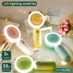 Mini Hand Fan Wrist Hanging Portable Fan Light USB Rechargeable Hand Fan