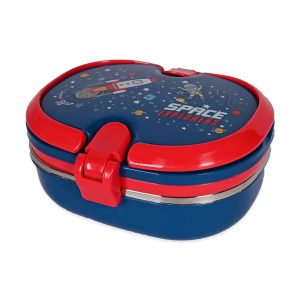 Space Explorers Stainless Steel Lunch Box With Clip Closure
