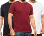 Basic Plain T-Shirts for Men - Pack of 3