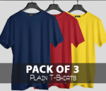 Basic Plain T-Shirts for Men - Pack of 3