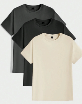 Basic Plain T-Shirts for Men - Pack of 3