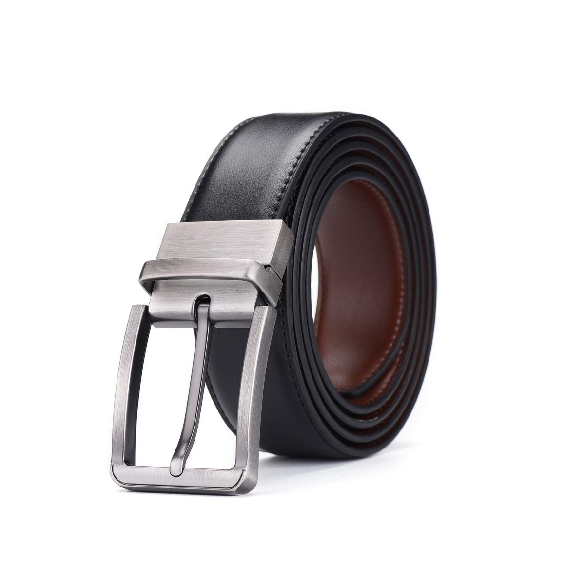 Black & Brown Double Side Leather Belt For Men