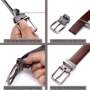 Black & Brown Double Side Leather Belt For Men