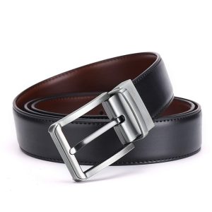 Black & Brown Double Side Leather Belt For Men 1 Black & Brown Double Side Leather Belt For Men