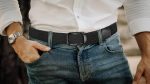 Men Elastic Stretch Belt Black