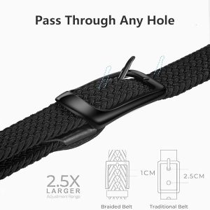 Men Elastic Stretch Belt Black