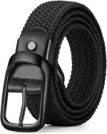 Men Elastic Stretch Belt Black