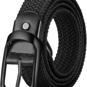 Men Elastic Stretch Belt Black