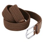 Men Elastic Stretch Belt Brown