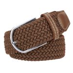 Men Elastic Stretch Belt Brown