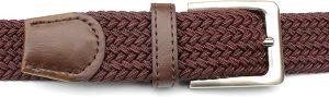 Men Elastic Stretch Belt Brown