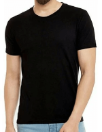 Black Plain Basic T-shirt For Men