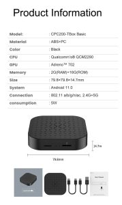 CARLINKIT T-BOX 2+16GB APPLE & ANDROID 11.0 WIRELESS CARPLAY AI BOX