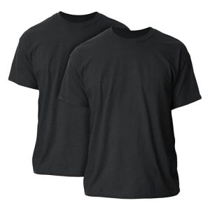 Pack of 2 Black Plain Basic T-shirt For Men