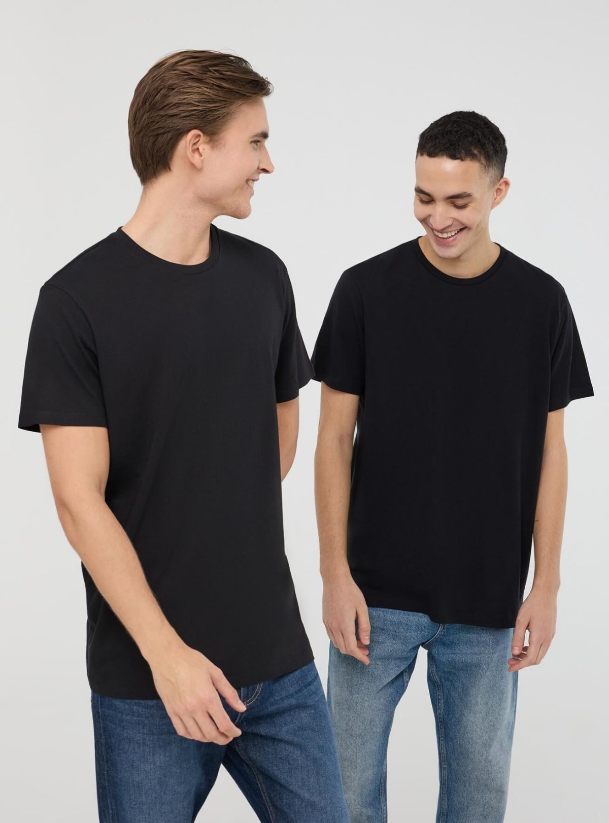 Pack of 2 Black Plain Basic T-shirt For Men