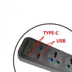 Speed-X 504PU Power Strip 5 Sockets + 2 USB + 2 Type-C (2M Cable)
