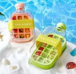 Ice Cube Tray Water Bottle with Lid and Built-in Ice Cube Tray for Cold Drinks in Pakistan
